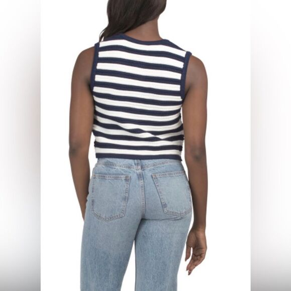 Rachel Zoe Navy and White Knit Vest - Picture 2 of 10